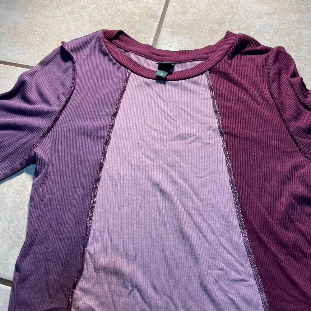 Purple *inside out look* Long sleeve shirt